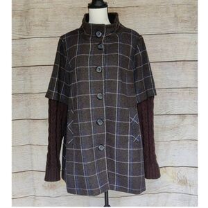 Idea Anthropologie Plaid Brown Women's Jacket